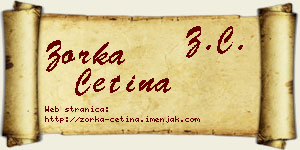 Zorka Cetina vizit kartica